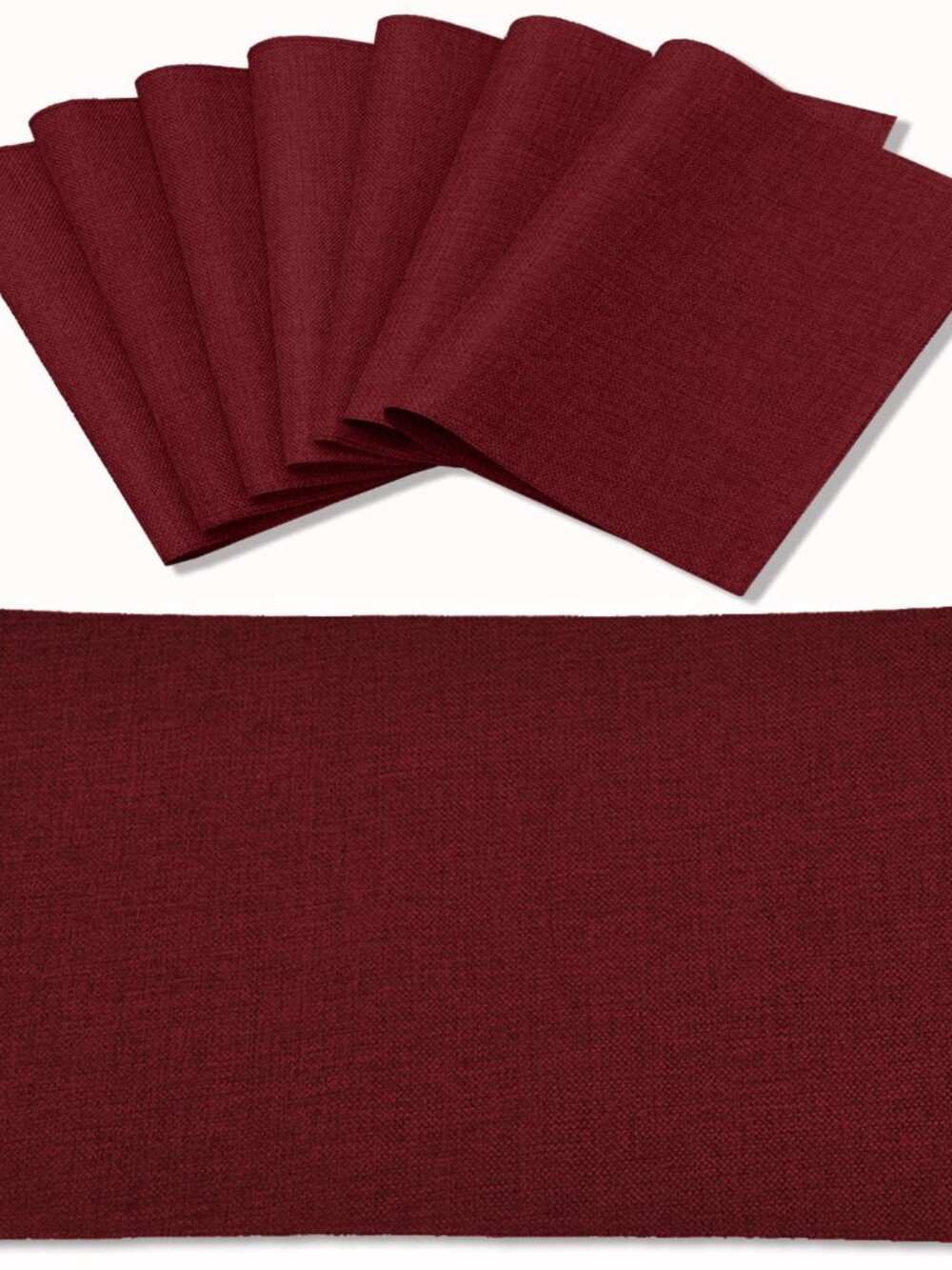 Rinpon Cloth Burgundy Placemats Set of 8 N-581